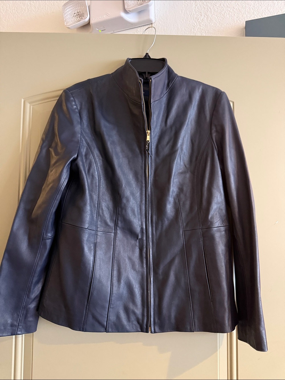 Cole Haan Navy faux leather jacket